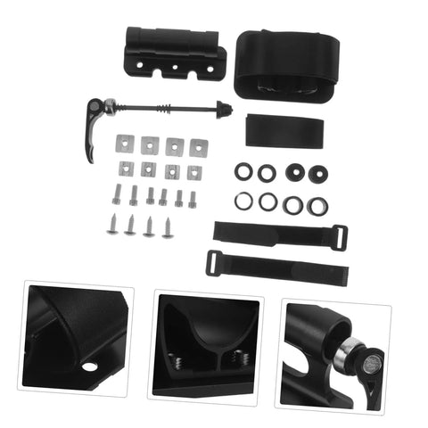 Quick Release Fork Mount Bracket For Car Roof Racks With Front And Rear Mounts, aluminum bike rack components, black