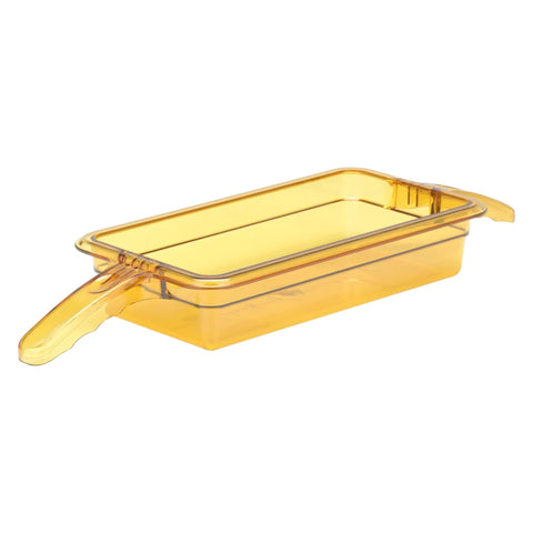 1/3 size amber Dual-Handle Pan For Pass-Thru Holding Bins And Modular And Extended Bins Replacement Pan For Pro-Grade Workhorse