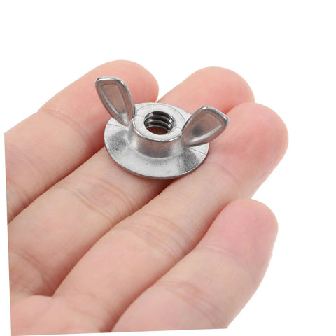 Holding a 20 Piece Stainless Steel Wing Nut for Hurricane Shutter Fasteners with Scuba Backplate Bolts and Wing Nut Driver