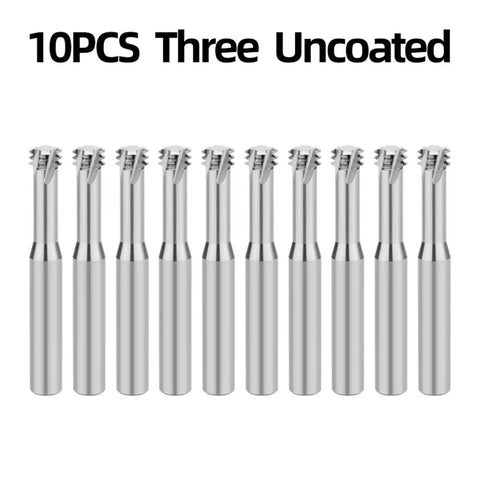 Threaded Carbide Milling Cutter Set With Single Tooth And Three Full Threads For CNC Aluminum Threading End Mills 10Pcs Built For Pros And DIYers