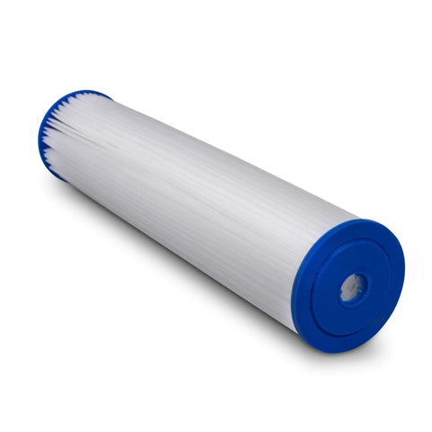Tough As Nails 20 Inch Big Housing Water Filter With A 5 Micron Pleated Sediment Cartridge That Is Fully Washable Reusable And Designed To Kick Sand Rust Silt To The Curb For Crisp Clean Household Flow
