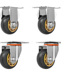 Built Tough 3 Inch Heavy Duty Rubber Swivel Casters With Locking Brakes for utility carts, featuring durable steel plate.