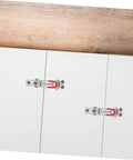 Heavy Duty Toggle Latches Set of 4 With Adjustable Metal Joints for Doors, Cabinets and Boxes, Strong Pull Capacity, Buckle Joint Design for Quick Install and Secure Latching on white cabinet doors