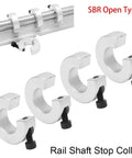 Ultimate 7 Pack Fixed Shaft Collars Locking Rings Linear Rail Drive Shafts Strong Build Handles Axial Radial Stress Durable Zinc Finish Keeps Things Rust Free Smooth Operation Easy Install Fix Machines Faster Real Deal No Brainer For All. open-type rail shaft stop collars with set screws on linear guide rod