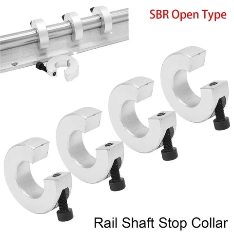 Ultimate 7 Pack Fixed Shaft Collars Locking Rings Linear Rail Drive Shafts Strong Build Handles Axial Radial Stress Durable Zinc Finish Keeps Things Rust Free Smooth Operation Easy Install Fix Machines Faster Real Deal No Brainer For All. open-type rail shaft stop collars with set screws on linear guide rod