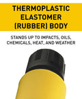 Yellow 15 Amp Watertight NEMA 4X 6P Straight Blade Connector 5-15R, 125V, thermoplastic elastomer rubber body