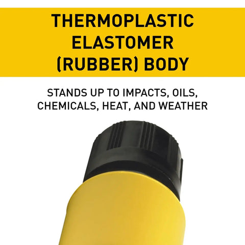 Yellow 15 Amp Watertight NEMA 4X 6P Straight Blade Connector 5-15R, 125V, thermoplastic elastomer rubber body