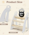 Kid Approved Step Stool For Toddlers And Kids With Adorable Elephant Handles Foldable Bathroom Counter Helper size dimensions shown with weights.