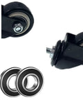 Tough As Nails Heavy Duty 1.5 Inch Swivel Stem Polyurethane Casters In Black showing detailed bearings and adjustable stem.