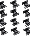 Solid As A Rock 12 Pack Panel Clip Connectors Zero Hassle Abs Plastic Hidden Wall Mounts And Quick Install Cabinet Fasteners, black clips.