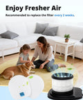 8 Pack Post Motor And Pre Filter Set For IX141 IX140 IZ140 IZ140C IZ142 UZ145 Vacuum Cleaners Includes 2 Post Filters And 6 Foam And Felt Pre Filters Replacement Huxowni Filters A Full Year Supply In One Purchase, featuring home setting with family and pet.