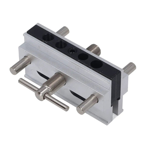 Self Centering Doweling Jig Kit Locks Dead Nuts Alignment, aluminum construction for precise joinery and cabinet assembly.
