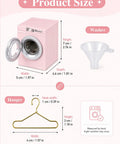 Product size details for Insanely Detailed One To Twelve Scale Miniature Washing Machine With Five Metal Hangers And Rotating Drum Front Load Washer Replica.