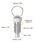 Built Like A Tank Carbon Steel Spring Plunger With Pull Ring M16x1.5 Thread 0.96 Inch Length And 10mm Pin for industrial applications.