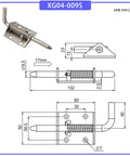 Stainless Steel Spring Loaded L Shaped Telescopic Dowel Hinge for equipment cabinet doors dimensions diagram