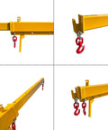 Adjustable Telescopic Forklift Boom Arm Mobile Crane Jib Lifter Hook Heavy Duty Steel Construction with red hooks