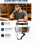 Full Face Shield 2 Pack Clear Wide Angle Anti Fog Visor With Breathable Lower Vent For Yard Work Woodworking Sawdust And Debris Protection Keep Your Mug Safe On The Daily, showing anti-fog view with comfortable fit.