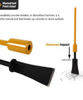 Heavy Duty Root Cutting Tool With Hammer Impact Design showing chisel tip and sliding hammer mechanism for breaking hard surfaces