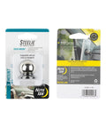 Front and back packaging of Steelie Magnetic Dash Mount Ball For Phone Mounting System Extra Car Dash Mount Accessory No Fuss Flexible Dashboard Phone Holder Compatible With Steelie Squeeze Clamp Ideal For Hands Free Driving And Easy Mounting.