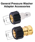 Heliwoo pressure washer adapter set with M22 14mm to 3/8 in quick-connect fittings, silver and brass adapters