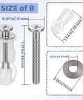 Stainless Steel Toilet Seat Screws Kit With Expanding Rubber And Plastic Nuts Universal Top Mount Bolts Replacement sizes