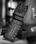 Close-up of Bi Metal Oscillating Saw Blade Set For Multi Tool 10 Pieces 32mm Tooth Width HSS D6A With Depth Markers in use
