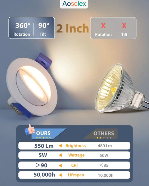 2 Inch Adjustable Gimbal Recessed Led Lights 12 Pack 5Cct Spotlight Smooth 360 Rotation 90 Tilt Dead Simple Setup Kick Up Your Vibes Solid Build Nailed It Quality Bright Illumination For Any Room