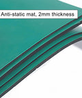 Heavy Duty Anti Static Rubber Workbench Mat Super Tough Heat Resistant ESD Protective Table Cover showing 2mm thick layers.