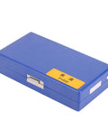 Blue storage box for Stainless Steel Depth Dial Indicator Base With 8mm Clamping Hole For Precision Machining Tool Setup