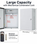 Tough As Nails Outdoor EV Charger Enclosure With Hella Secure Locking Steel Cabinet for wall mount cables, large capacity, 70 cm tall.