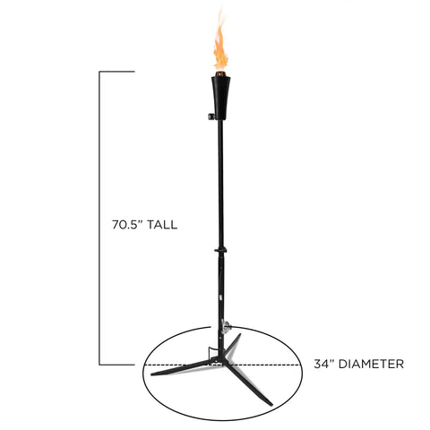 Outdoor Propane Tiki Torch 71 Inch Tall Long Burning Flame Portable Yard And Patio Lighting For Pathways Poolside Garden And Deck Ambiance