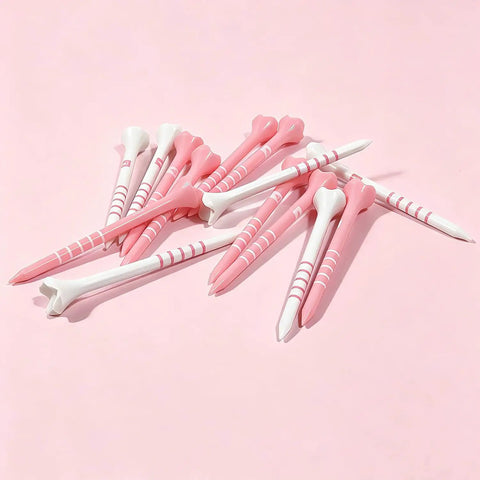 Durable Plastic Golf Tees 60 Pack In Two And Three Quarters Or Three And One Quarter Inch Sizes Plastic Jar With Lid Color Assortment Pink