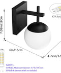 Mid Century Modern Black Wall Sconce With Milky Glass Shade 1 light and dimensions for living room, bathroom, kitchen, hallway