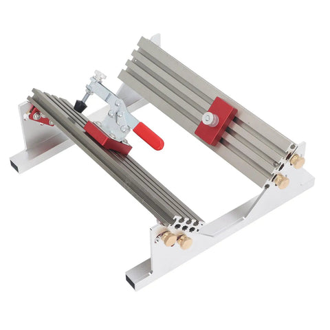 Sturdy Adjustable Aluminum Drawer Clamp For Milling Table Saw featuring a clamping mechanism and UHMW glides for woodworking tasks.
