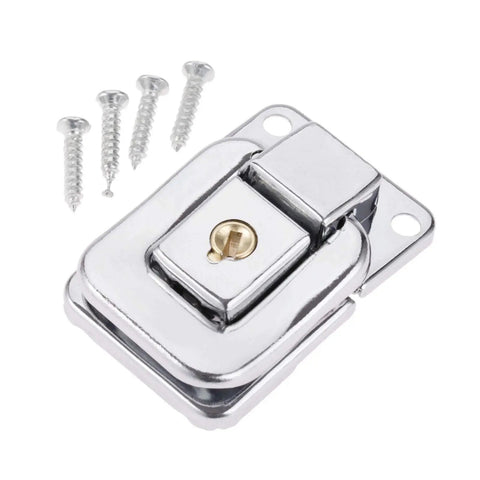 Key Hasp Toggle Lock For Jewelry Boxes And Wooden Chests, 38x28mm Closure With Screws, Durable Zinc Alloy, shown with additional screws