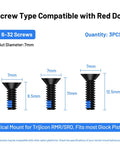 Red Dot Sight Screw Kit For RMR SRO Mounts Nine Piece Set With Size Six Thirty Two Screws Seven Millimeter Diameter Blue Thread Locker