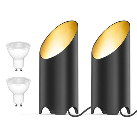 Two Pack Indoor Up Lights 6W 3000K Warm White Floor Can Lights With GU10 Bulb For A Cozy Vibe Indoor Floor Spotlight Black Finish