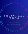 Text graphic for Hydro Silk Touch Up Dermaplane Razor With Precision Cover promoting recyclable razor mail-back program.