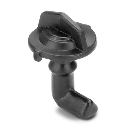 Close-up of a black latch from 2Pcs Hood Latch Toggle Kit With Grommets And Washers For RZR 570 800 900 2010 2011 2012 2013 2014 2015 2016 2017 2018 2019 2020 2021 2022 Replacement Upgrade Easy Install And Secure Fit For Off Road Adventures