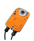 Top Shelf Damper Actuator With Proportional Integral Analog Control Valve Fitting LF24 Models close-up view with wiring and controls.