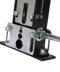 Close-up view of Jiawu Electric And Manual Wire Stripper Machine showing alloy steel construction and hand crank mechanism.