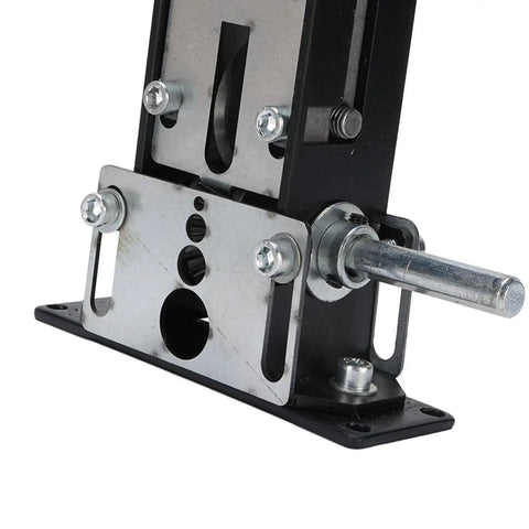 Close-up view of Jiawu Electric And Manual Wire Stripper Machine showing alloy steel construction and hand crank mechanism.