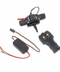 Heavy Duty Electric Rc Winch For 1/10 Scale Crawler Cars With Dual Control And Sturdy Metal Build components including controller and wiring.