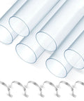 Six Piece Clear PVC Dust Collection Tubes 4 Inch Diameter 36 Inch Long With Strap Clamps And Stainless U Brackets For Heavy Duty Dust Collection System Bundle Easy Install