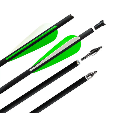 20 Inch Carbon Crossbow Bolts With 4 Inch Vanes Pack Of 12 Pro Grade Precision showing construction and components details