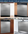 Instant Stainless Steel Magnetic Dishwasher Cover For Front Panel Reusable Decal Appliance Wrap Skin Budget Friendly Easy Install Scratch And Dent Hide 23.5 By 26 Inches on various dishwashers