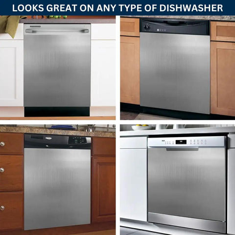 Instant Stainless Steel Magnetic Dishwasher Cover For Front Panel Reusable Decal Appliance Wrap Skin Budget Friendly Easy Install Scratch And Dent Hide 23.5 By 26 Inches on various dishwashers