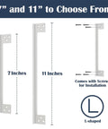 Heavy Duty Stainless Steel Door Latch Shield Plate Anti Pry Guard For Outswing Residential Entries, L-shaped, available in 7 and 11 inches.