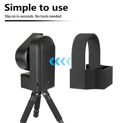 Ultra Stable Power Bank Mount For Seestar S50 Telescope With Tangle Free Cord Management, easy slide-on design shown