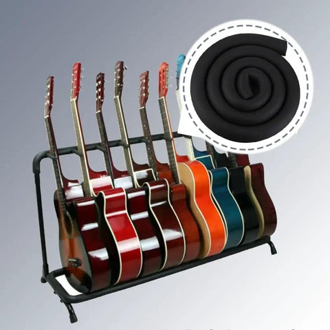 Foam Pipe Insulation Tubing, 1 Inch Inner Diameter, About 1.72 Inch Outer Diameter, Six Foot Length, wrapped on guitar stands